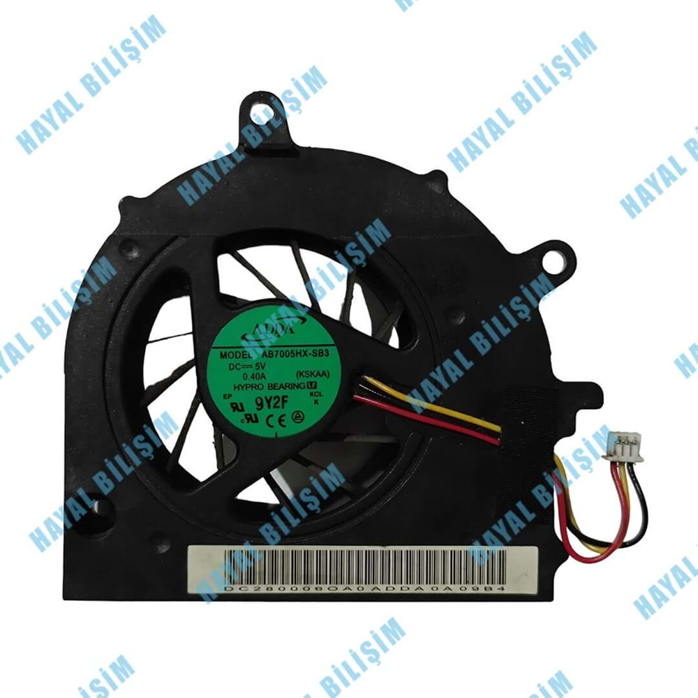 2.EL - Orjinal Toshiba Satellite A500 A500D A505 A505D Notebook Cpu Fan - DC280006OA0