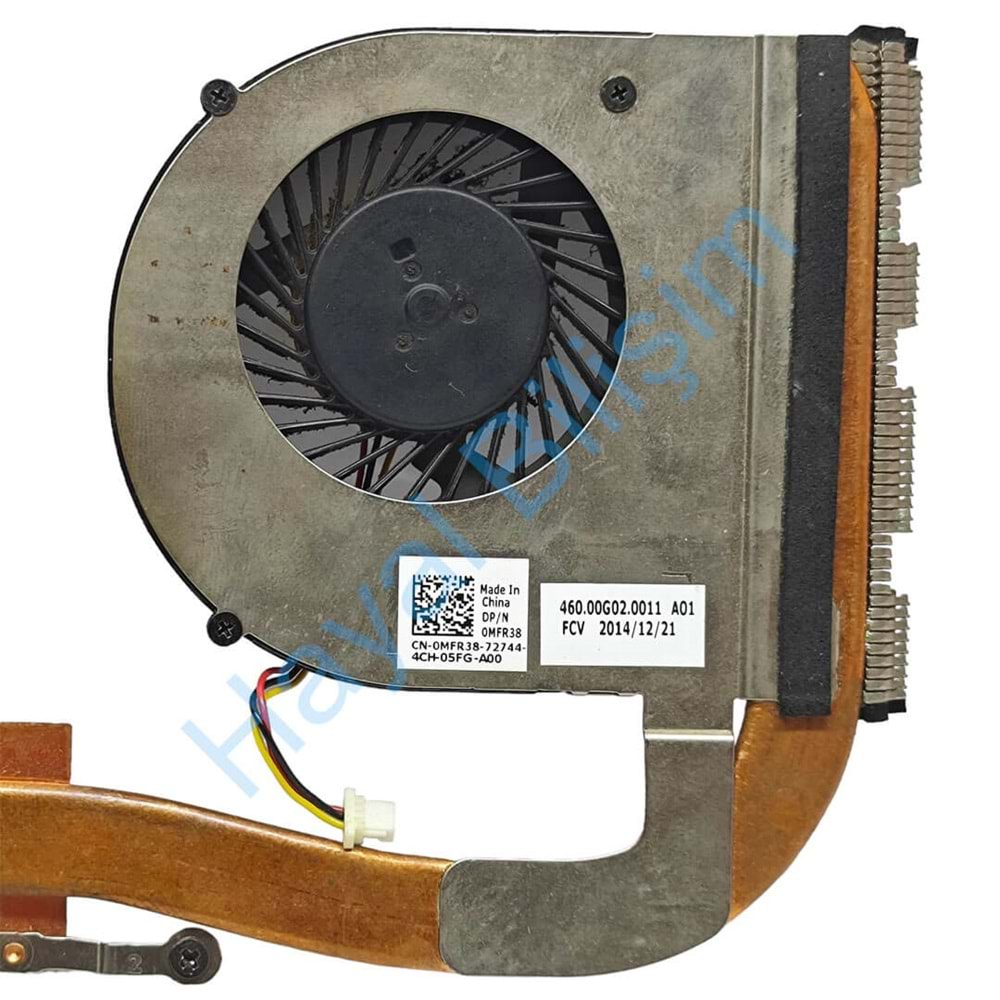 2.EL - Orjinal Dell Inspiron 15-3000 3541 3542 3543 3878 Notebook Cpu Fan Bakır Soğutucu - 0MFR38