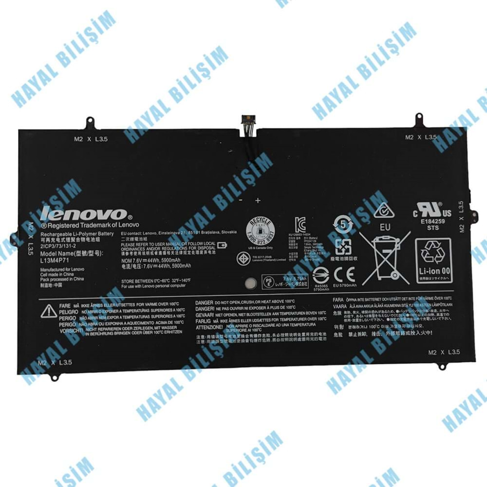 2.EL - Orjinal Lenovo Yoga 3 Pro 1370 Notebook Batarya - L13M4P71