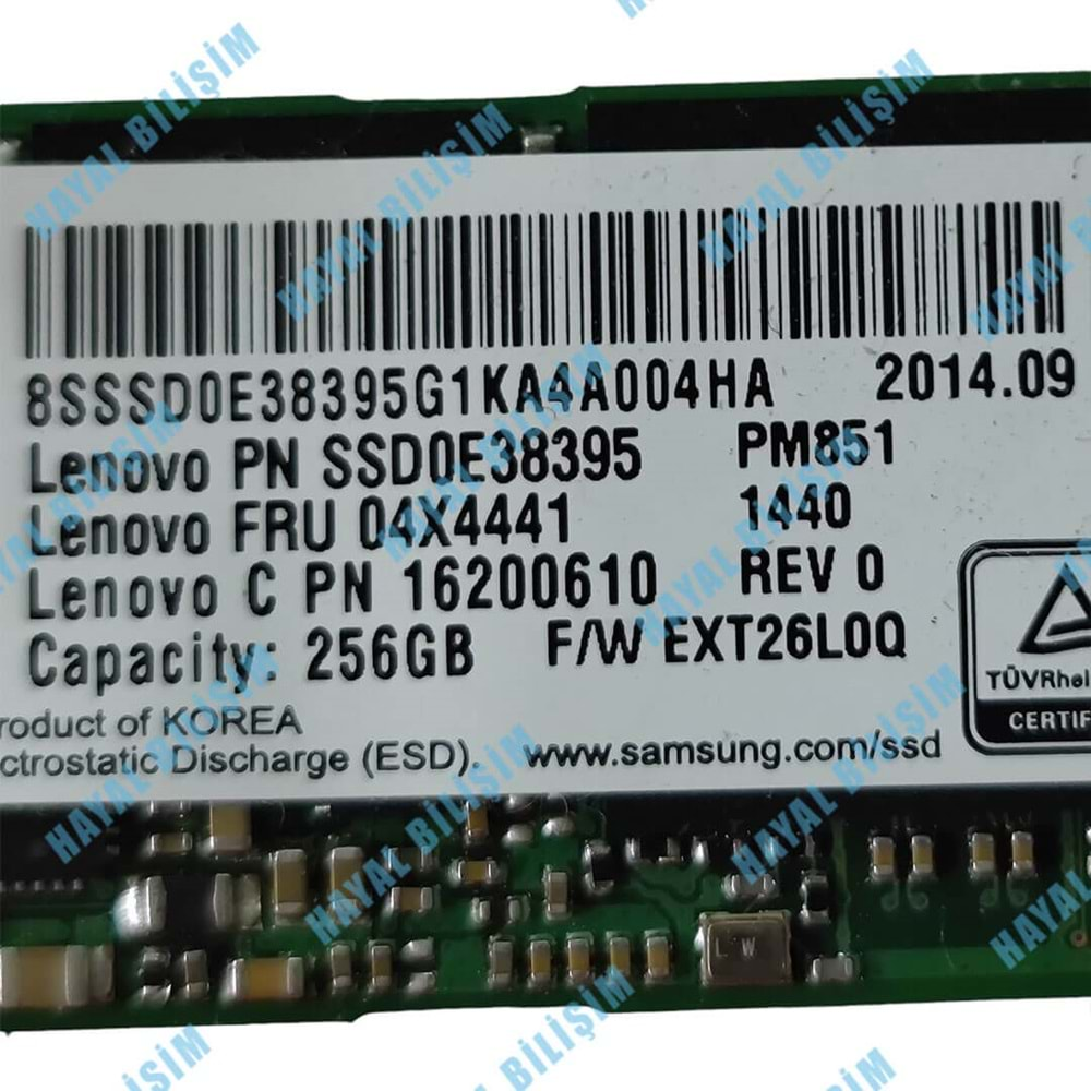 2.EL - Orjinal Samsung PM851 MZMTE256HMHP 256 GB M.2 2280 SSD