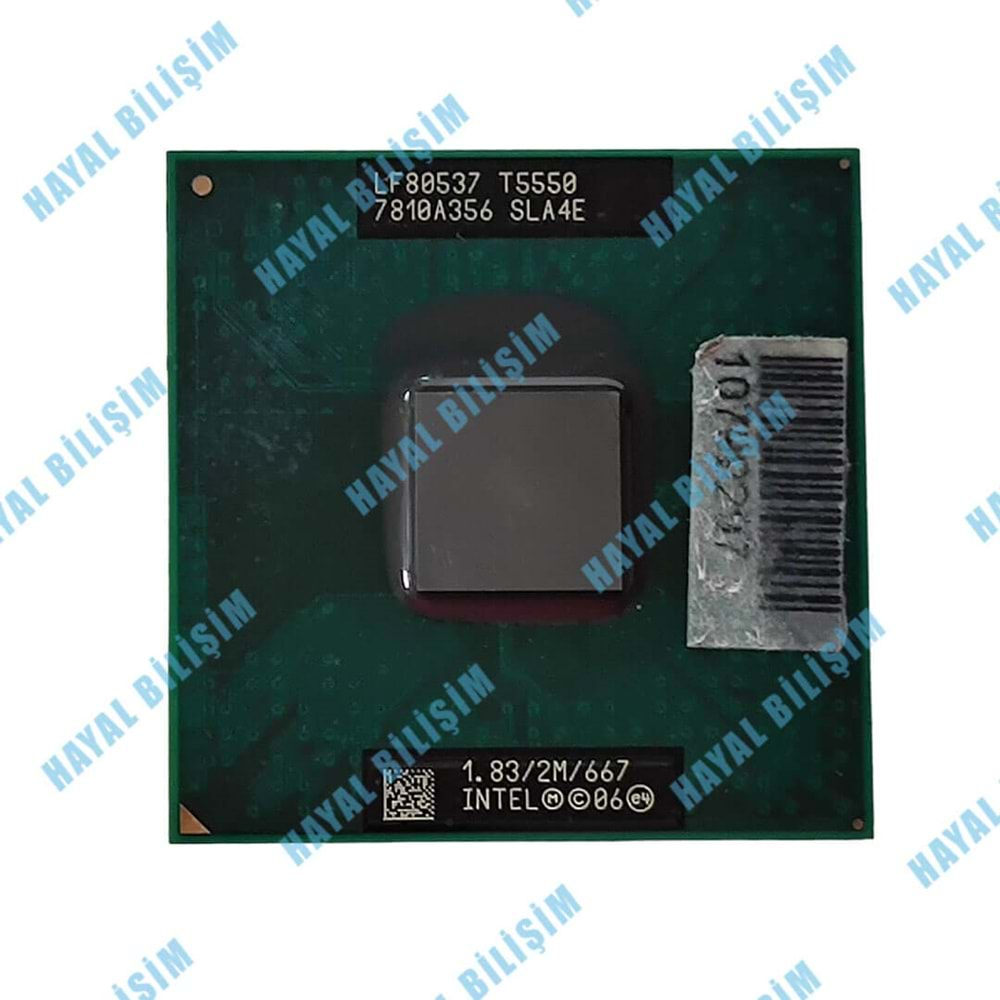 2.EL - Orjinal İntel Core 2 Duo T5550 1.83 GHz 2 M 667Mhz Notebook İşlemci - SLA4E