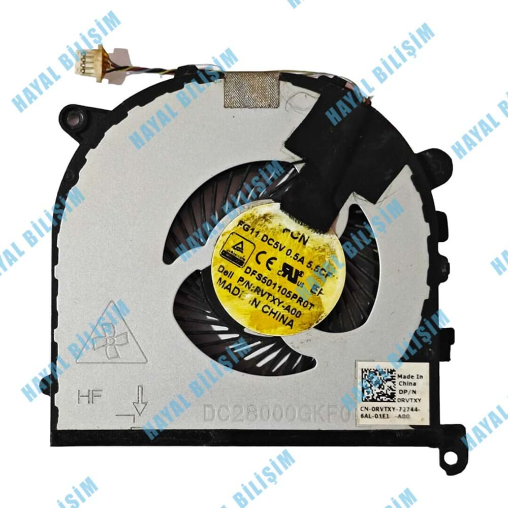 2.EL - Orjinal Dell XPS 9550 9560 P56F Notebook Cpu Fan - CN-0RVTXY