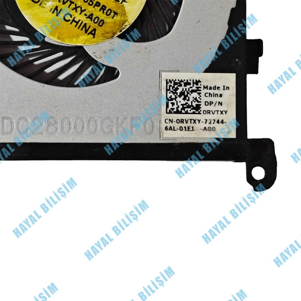 2.EL - Orjinal Dell XPS 9550 9560 P56F Notebook Cpu Fan - CN-0RVTXY