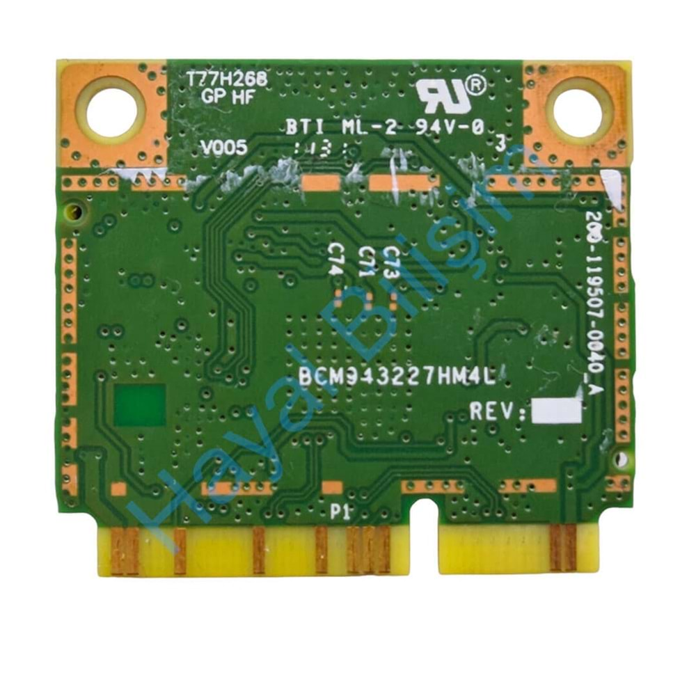 2.EL - Orjinal Broadcom BCM943227 BCM943227HM4L 802.11b/g/n 300Mbps Notebook Wifi Ağ Kartı