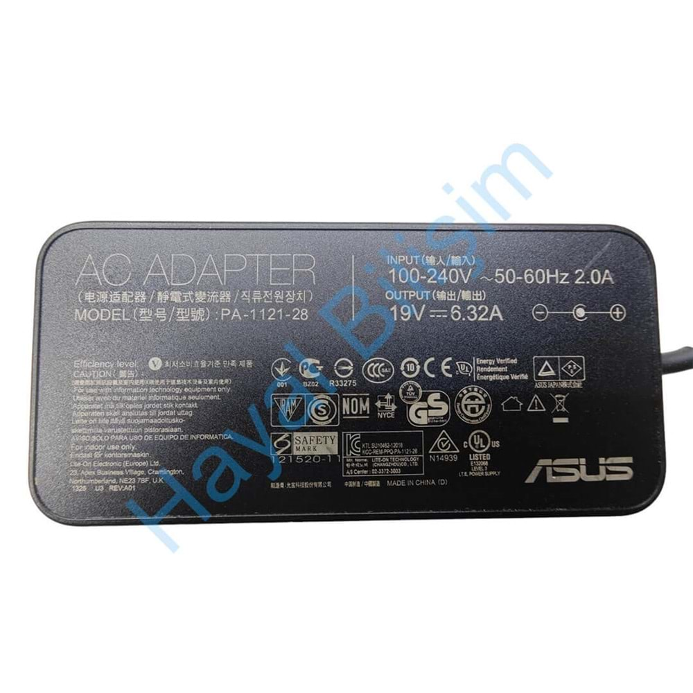 HYL - Asus 19V 6.32A PA-1121-28 5.5mm X 2.5mm Orjinal Notebook Adaptör