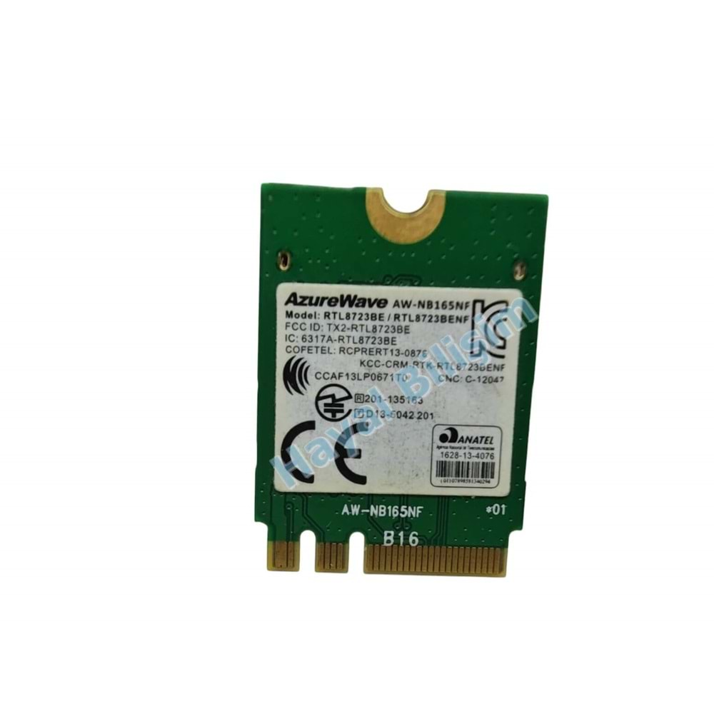 2.EL - Orjinal AzurWave AW-NB165NF RTL8723BE/RTL8723BENF Casper F600 Notebook Wifi Kart