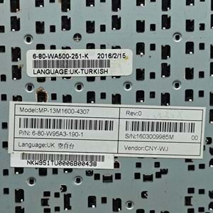 2.EL - Defolu Orjinal Grundig GNB 1550 A1 B2 GNB1550 A1 B2 Notebook Tr Çerçeveli Klavye