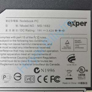 2.EL - Orjinal Exper Msı CX 500 CX500 MS-1682 MS1682 Notebook Alt Kasa - 681D223Y319