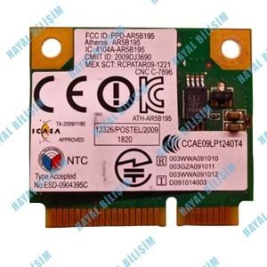 2.EL - Orjinal Atheros AR5B195 150Mbps Bluetooth 3.0 Mini PCI-E Notebook Wifi Ağ Kartı