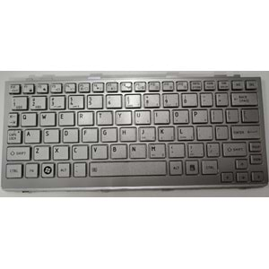 HYLTS121KLV - Toshiba Mini İngilizce GÜMÜŞ NB200 NB205 NB250 NB255 NB500 NB505 Portage T110 Gri Çerçeveli Notebook Klavye - NSK-TJ001 9Z.N2P82.001 PK130811A00