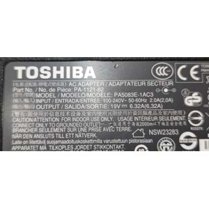 2.EL - Orjinal Toshiba 19V 6.32A 5.5mm X2.5mm Standat Uç Notebook Adaptörü - PA-1121-82