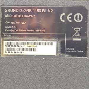 2.EL - Orjinal Grundig GNB 1150 GNB1150 B1 N2 W510TU Notebook Alt Kasa
