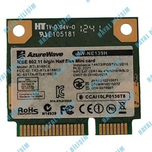 2.EL - Orjinal RealTek RTL8188CE Mini PCIe 150Mbps Notebook Wifi Ağ Kartı