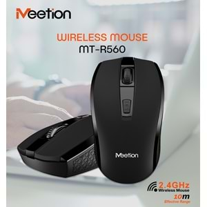 HYL - Meetion 2.4g Kablosuz Dizüstü Optik Mouse Siyah MT-R560