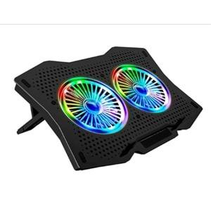 HYL - OEM 10-18 RGB IŞIKLI 2 FANLI NOTEBOOK LAPTOP SOĞUTUCU STAND FAN- DG-112