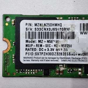 2.EL - Orjinal Samsung Evo 850 250 GB M2 Sata Ssd Hdd - MZ-NE250