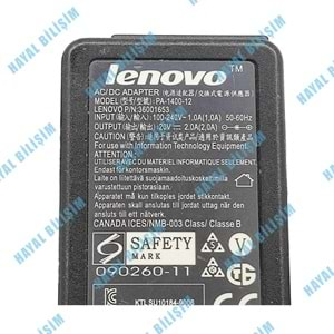 + 2.EL - Orjinal Lenovo 20V 2A 5.5mm X 2.5mm 40W Notebook Adaptör - PA-1400-12