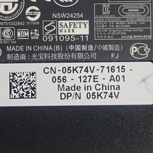 2. EL - Orjinal Dell 19.5V 3.34A Slim 7.4mm X 5.0mm 65W Notebook Geniş İğne Uç Notebook Adaptör