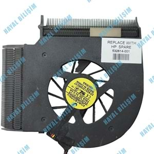 2.EL - Orjinal Hp Pavilion DV6-1000 DV6-2000 Notebook Bakır Soğutucu Cpu Fan - 532614-001