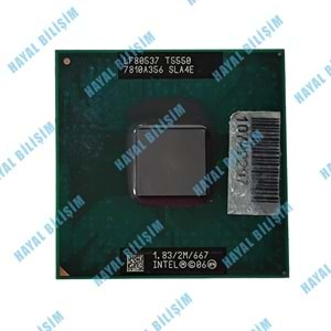 2.EL - Orjinal İntel Core 2 Duo T5550 1.83 GHz 2 M 667Mhz Notebook İşlemci - SLA4E