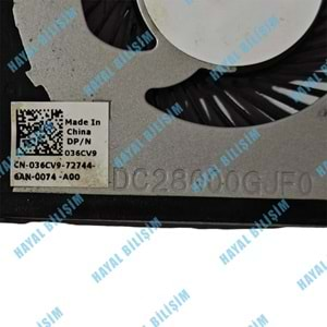 2.EL - Orjinal Dell XPS 9550 9560 P56F Notebook Gpu Fan - CN-036CV9