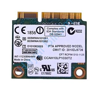 2.EL - İntel Centrino Wireless-N130 130BNHMW 150Mbps + Bluetooth3.0 Mini PCI-e Wifi Kart