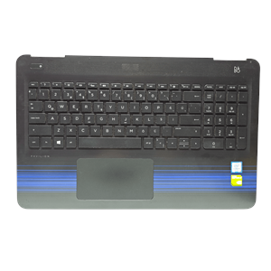 2.EL - Defolu Orjinal HP Pavilion 15-AU 15-AW TPN-Q172 TPN-Q175 Mavi Siyah Notebook Işıklı Klavyeli Üst Kasa