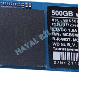 2.EL - Orjinal Western Digital Blue SN550 WDS500G2B0C PCI-Express 3.0 500 GB M.2 2280 Nvme Notebook Ssd