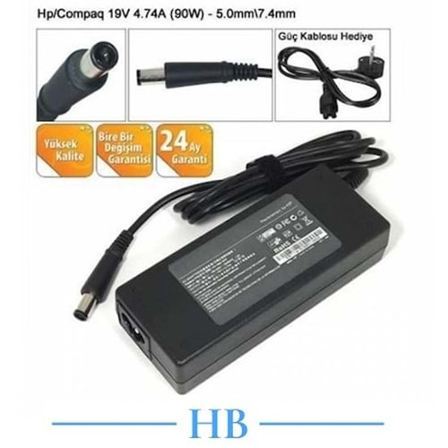 HYLADP009 - Hp Compaq 19V 4.74A 7.4mm 5.0mm Geniş İğne pinli Muadil Notebook Adaptör