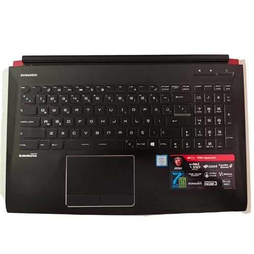 2.EL - Orjinal Msı GL62 GP62M GL62 MS-16J9 GP62 GP62MVR MS-16JB Notebook Işıklı Klavyeli Üst Kasa Palmrest Case