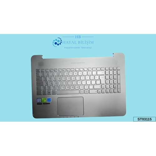 2.EL - Orjinal Asus N552 N552V N552VW Notebook Işıklı Klavyeli Üst Kasa