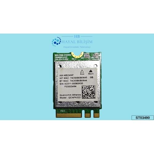 2.EL - Orjinal Asus N552 N552V N552V Notebook Wifi Ağ Kartı