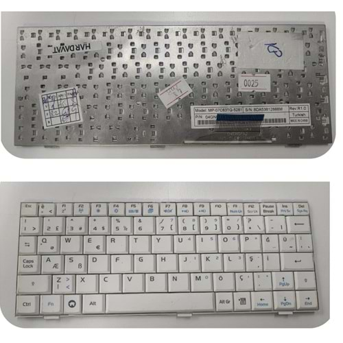 2.EL - Orjinal Asus Eee Pc Eeepc 700 701 701SD 900 901 900hd 900A 2G 4G 8G Beyaz Türkçe Notebook Klavye - MP-07C63TQ-5281