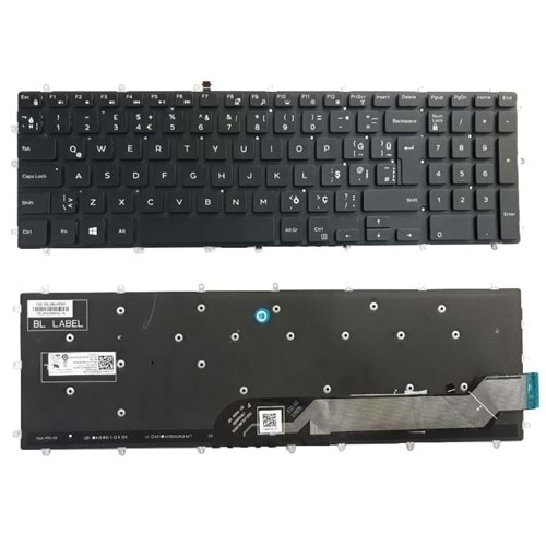 HYLDL119KLV - Dell Inspiron P65F P66F P72F P75F Siyah TR Notebook Klavye Işıklı