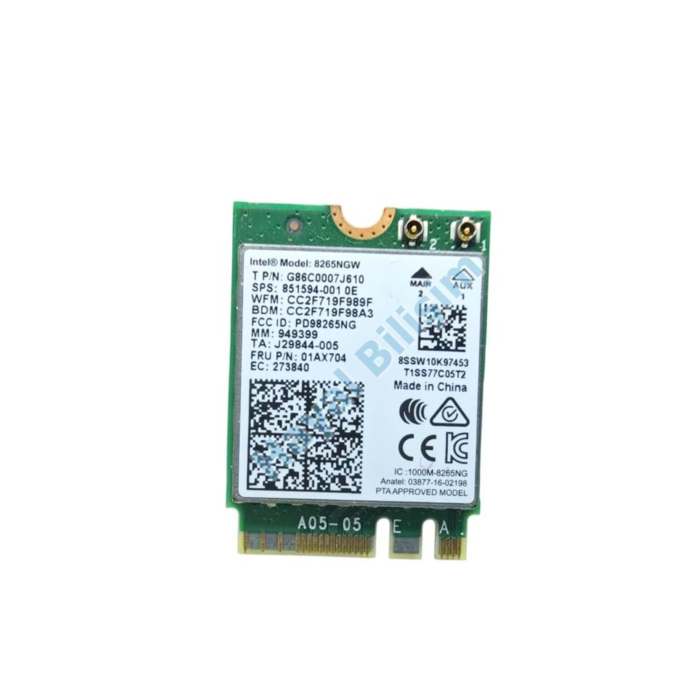 2. EL - Orijinal İntel 8265 8265NGW 867 Mbps Ngff 802.11AC 2.4g + 5g Bluetooth 4.2 Notebook Wireless Wifi LAN Kartı