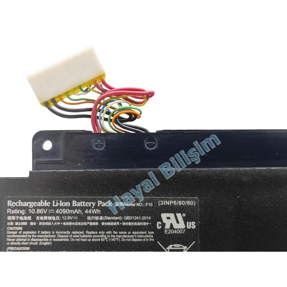 2. EL - Orjinal Casper Nirvana F15 F15K F15LB949 F600 F650 F700 F750 F800 F850 10.86V 4090mAh 44Wh Notebook Batarya