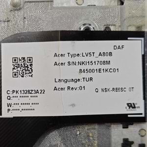 2.EL - Orijinal Acer Aspire 3 A315-33 A315-41 A315-53 A315-53G A515-51 Notebook Klavyeli Üst Kasa