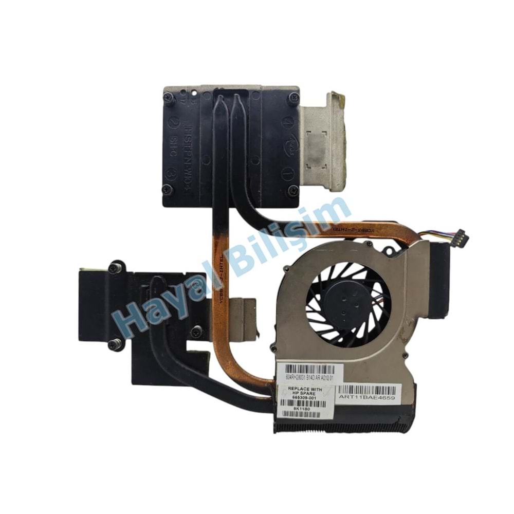 2.EL - Orjinal Hp Pavilion DV6-6C03ET DV6-6000 DV6-6100 DV7-6000 DV7-6100 Notebook Cpu Fan Bakır Soğutucu