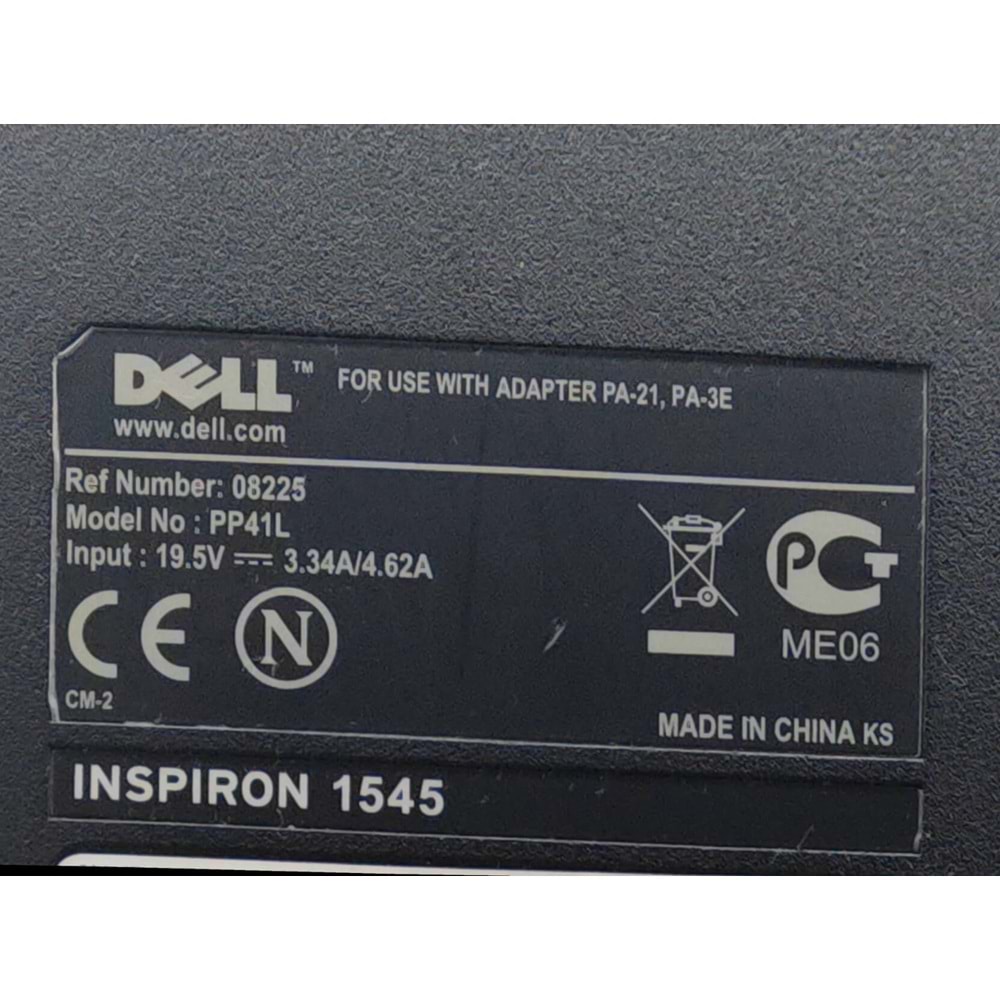 2.EL - Orjinal Dell İnspiron 1545 1546 PP41L Notebook Alt Kasa