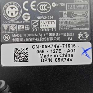 2.EL - Orjinal Dell İnspiron 19.5V 3.34A 7.4mm X 5.0mm Cn-05K74V Notebook Adaptör
