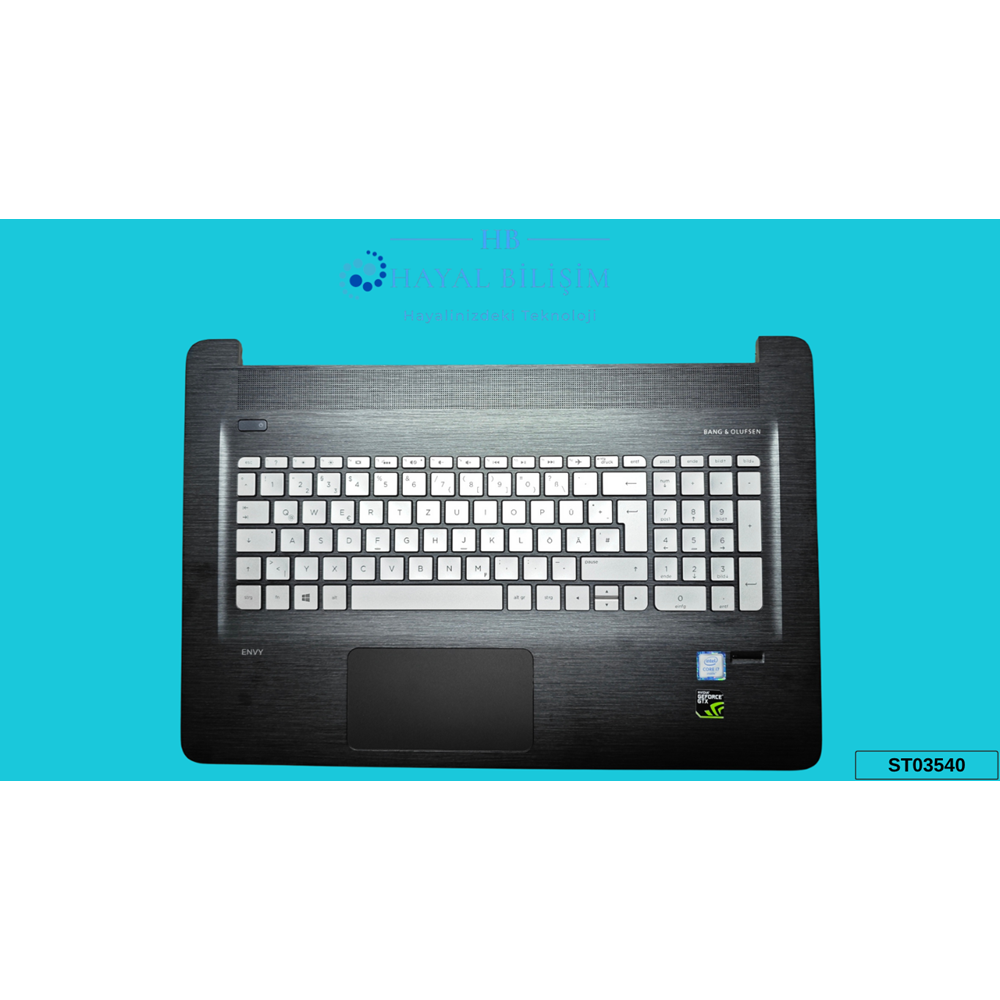 2.EL - Orjinal Hp Envy 17-N 17-N110NA 17-N000NA 17-R100NT 17-N100NT Notebook Işıklı Klavyeli Üst Kasa