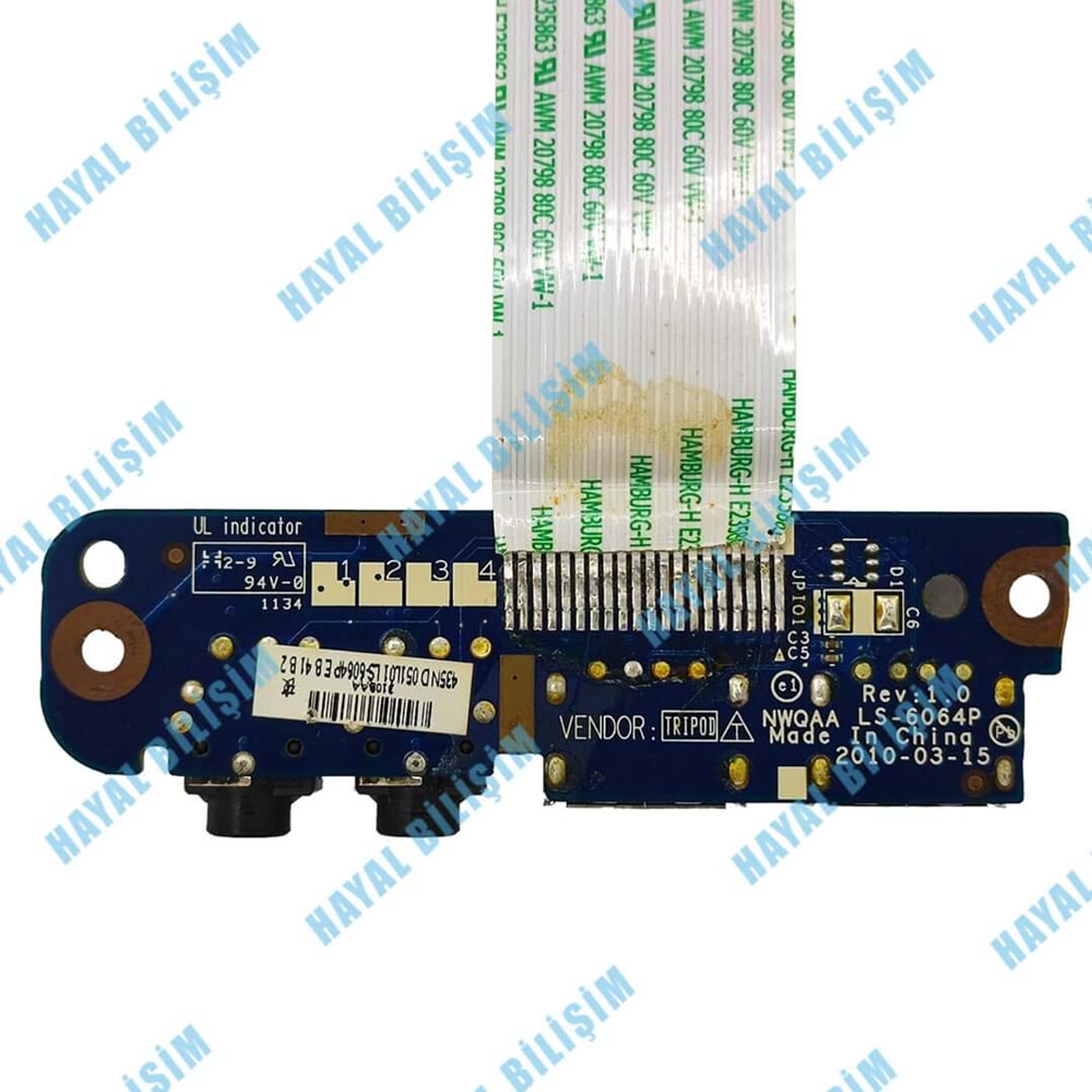 2.EL - Orjinal Toshıba Satellite A660 A665 P750 P755 Usb ses kartı - LS-6064P