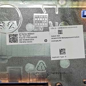 2.EL - Orjinal Hp Pavilion 15-AU 15-AW TPN-Q172 TPN-Q175 Notebook Mavi Alt Kasa