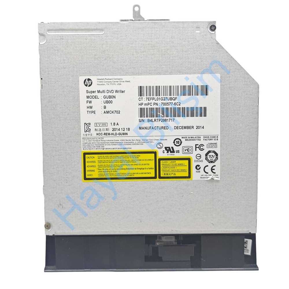 2.EL - Orjinal Lenovo İdeapad 305-15 B50-70 B50-80 B50-30 B50-45 B51-30 B51-35 Notebook Optik Sürücü Dvd RW