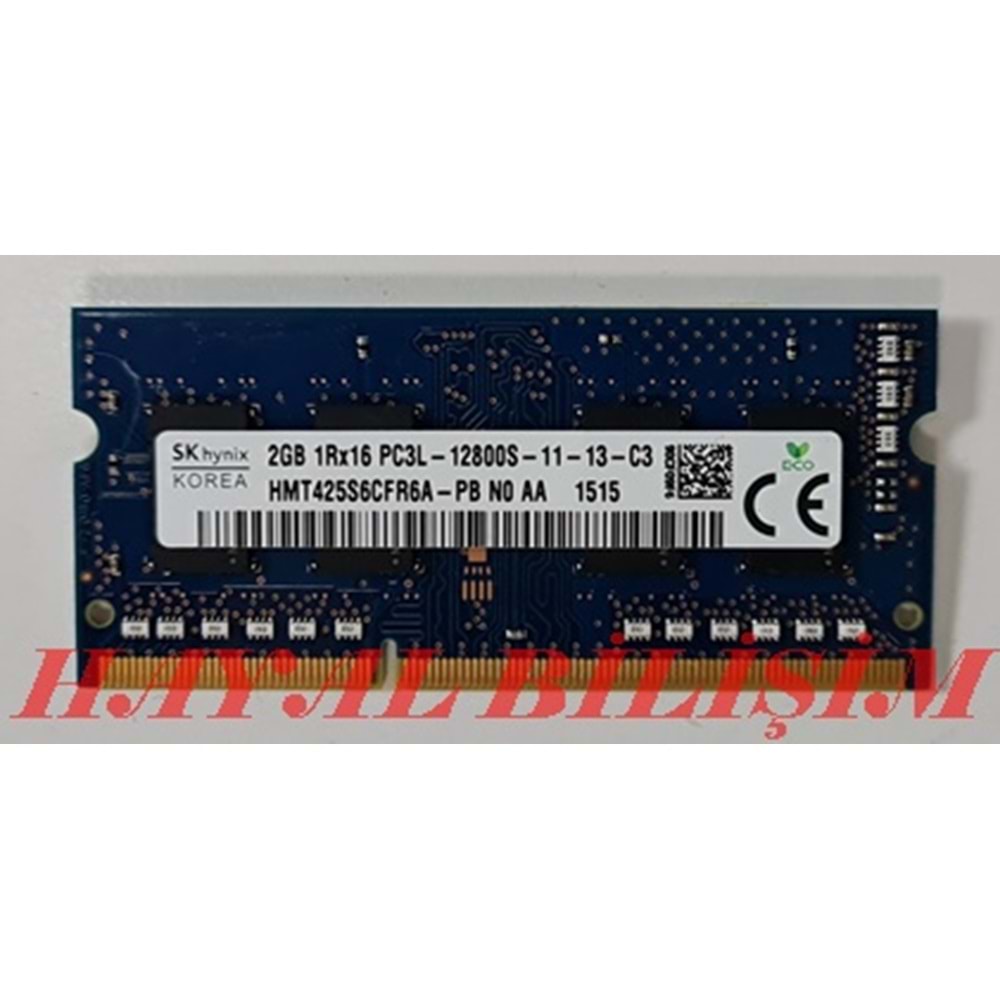 + 2.EL - Oem 2 GB PC3L 12800S Notebook Ram
