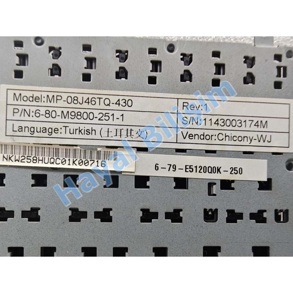 2.EL - Orjinal Casper W760 W762S W762SUN W765SUN W765S Probook W255HP Çerçeveli Türkçe Notebook Klavye