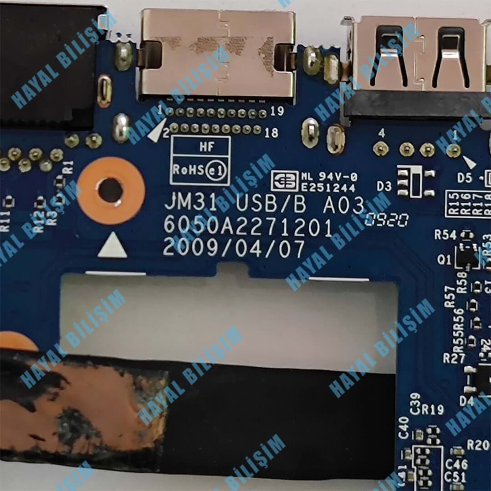 ** 2.EL - Orjinal Acer 3810T 3410T 3810ZT 3810TG Notebook Ethernet RJ45 Hdmı Usb Kart - 6050A2271201