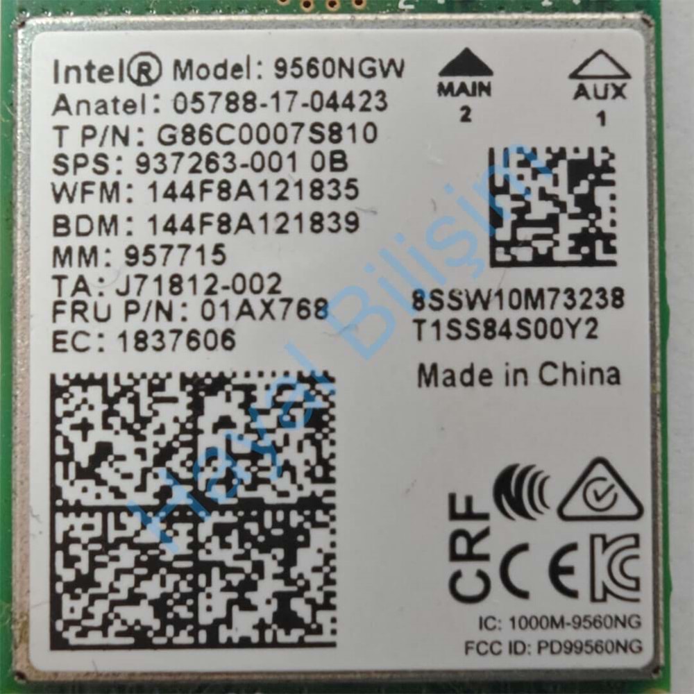 Orjinal Çıkma Intel 9560NGW Wireless-AC 9560 802.11AC WLAN PCI-Express Bluetooth 5.1 Çift Bant 2.4g+5g Notebook Wifi Ağ Kart